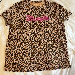 Wrangler Animal Print Tee with Pink Logo